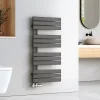 EMKE Sèche-serviettes à Eau Chaude Panneau Plat, Sèche-serviettes connexion latérale pour, Anthracite 1041x500mm 555Watts