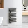 Sèche-Serviettes Eau Chaude|EMKE Sèche-serviettes à Eau Chaude Panneau Plat, Sèche-serviettes connexion latérale pour, Anthracite 762x400mm 360Watts