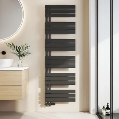 EMKE Sèche-Serviettes à Eau Chaude pour Salle de Bain, Radiateur Plat Noir 1599x500mm 794W, Montage Latéral