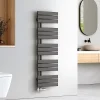 Sèche-Serviettes Eau Chaude|EMKE Sèche-serviettes à Eau Chaude Panneau Plat, Sèche-serviettes connexion latérale pour, Anthracite 1320x400mm 598Watts