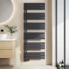 Sèche-Serviettes Eau Chaude|EMKE Sèche-Serviettes à Eau Chaude Design Plat, Radiateur Salle de Bain Anthracite 1599x600mm 1005W