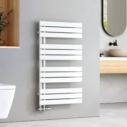 Sèche-Serviettes Eau Chaude|EMKE Sèche-serviettes à Eau Chaude Panneau Plat, Sèche-serviettes connexion latérale pour, Blanc 1041x600mm 639Watts