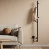 Sèche-Serviettes Électrique|EMKE Sèche-serviettes électrique WiFi Pure, noir givré, 150 x 12,5 cm, température réglable, minuterie