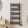 Sèche-Serviettes Électrique|EMKE Sèche-Serviettes Électrique 1200 x 540 mm,Porte-serviettes de salle de bain avec interrupteur tactile et minuterie,Noir,600W