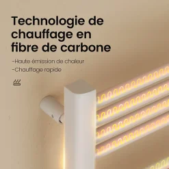 EMKE Sèche-Serviettes Électrique 1200 x 400 mm,Porte-serviettes de salle de bain avec interrupteur tactile et minuterie,Blanc,450W