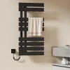 EMKE Sèche-Serviettes Électrique de salle de bain 1000 x 500 mm, Porte-serviettes chauffant électrique, Noir 350W