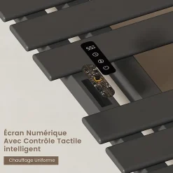 EMKE Sèche-Serviettes Électrique de salle de bain 1000 x 500 mm, Porte-serviettes chauffant électrique, Noir 350W