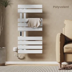 EMKE Sèche-Serviettes Électrique de salle de bain 1000 x 500 mm, Porte-serviettes chauffant électrique, Blanc 350W