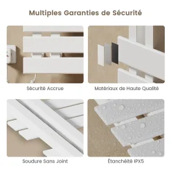 EMKE Sèche-Serviettes Électrique de salle de bain 1000 x 500 mm, Porte-serviettes chauffant électrique, Blanc 350W
