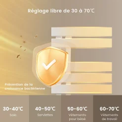 EMKE Sèche-Serviettes Électrique de salle de bain 1000 x 500 mm, Porte-serviettes chauffant électrique, Blanc 350W