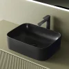 EMKE Vasque à Poser 505 x 380 x 150 mm, Lavabo Rectangulaire en Céramique pour Salle de Bain, Coins Arrondis R, Gris Foncé Mat