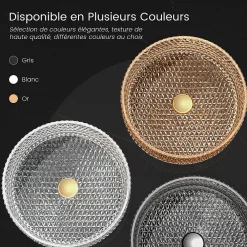 EMKE Vasque à Poser Ronde, 360 x 360 x 112 mm, Lavabo en Verre Or rose, Design Montage sur Comptoir