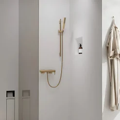 Pommeau De Douche, Flexible Et Barre De Douche|Hansgrohe Ensemble barre de douche Unica S Puro + Flexible + Pommeau de douche Pulsify E Bronze Brossé