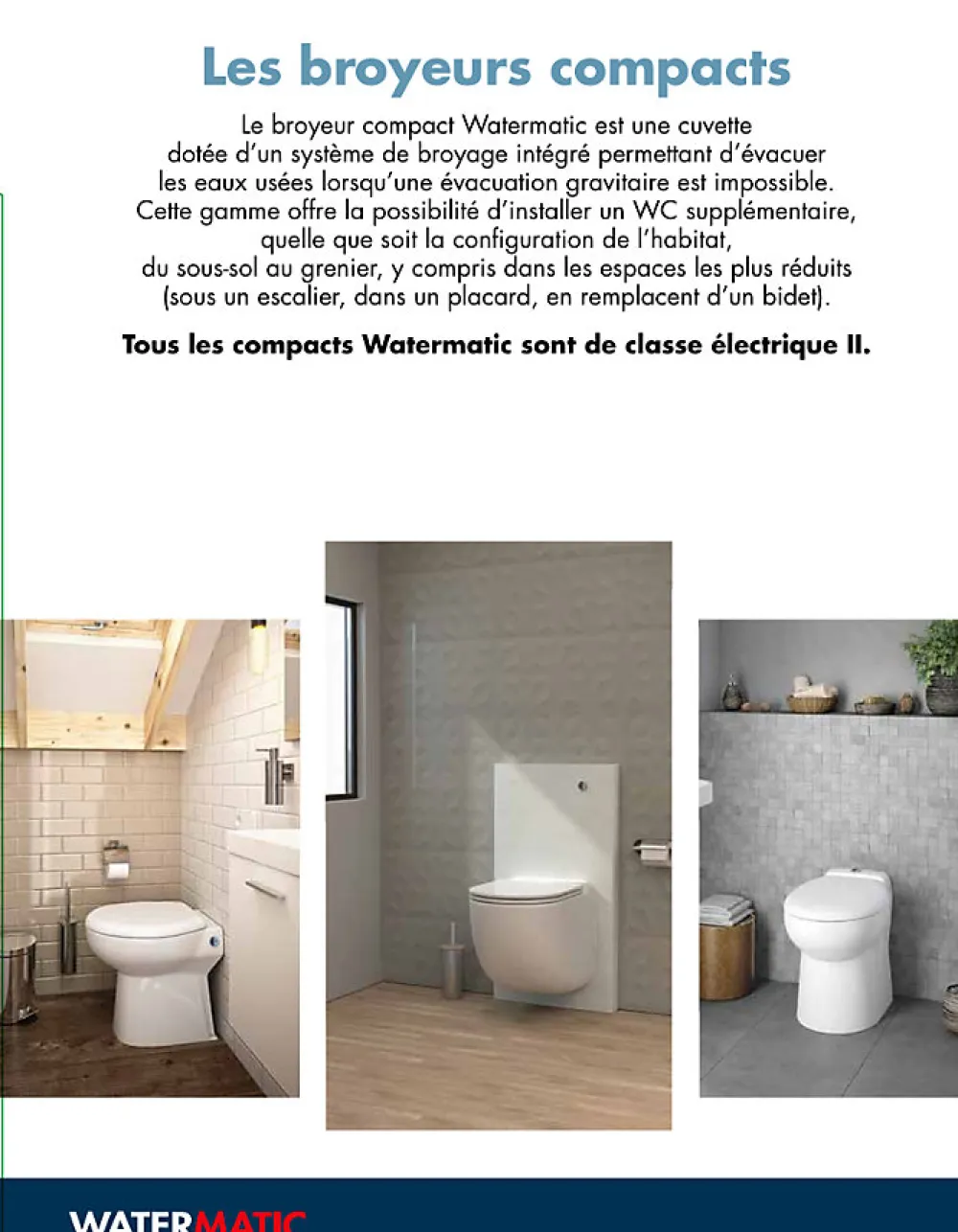 Watermatic Ensemble bâti-support+habillage couleur marbre blanc +Sanibroyeur+cuvette+abattant W40 Silence PMR norme handicapés
