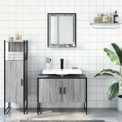 Meuble Wc|Vidaxl Ensemble d'armoires de salle de bain 3 pcs sonoma gris