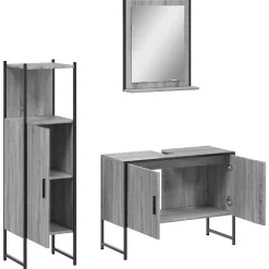 Meuble Wc|Vidaxl Ensemble d'armoires de salle de bain 3 pcs sonoma gris