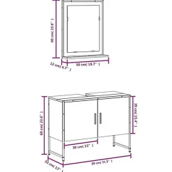 Meuble Wc|Vidaxl Ensemble d'armoires de salle de bain 2 pcs chêne fumé