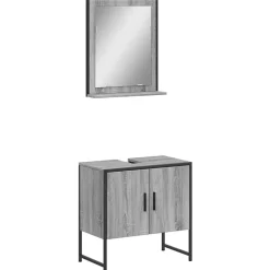 Vidaxl Ensemble d'armoires de salle de bain 2 pcs sonoma gris