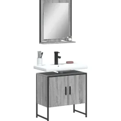 Vidaxl Ensemble d'armoires de salle de bain 2 pcs sonoma gris