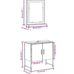 Vidaxl Ensemble d'armoires de salle de bain 2 pcs sonoma gris