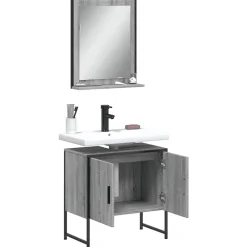 Vidaxl Ensemble d'armoires de salle de bain 2 pcs sonoma gris