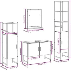 Vidaxl Ensemble d'armoires de salle de bain 4 pcs chêne fumé