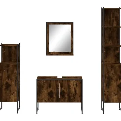 Vidaxl Ensemble d'armoires de salle de bain 4 pcs chêne fumé