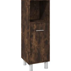Vidaxl Ensemble d'armoires de salle de bain 3 pcs chêne fumé