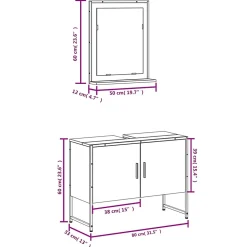 Meuble Wc|Vidaxl Ensemble d'armoires de salle de bain 2 pcs sonoma gris