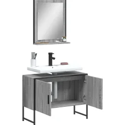 Meuble Wc|Vidaxl Ensemble d'armoires de salle de bain 2 pcs sonoma gris
