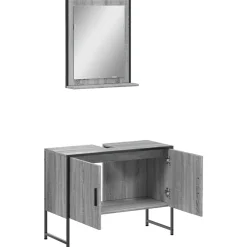 Meuble Wc|Vidaxl Ensemble d'armoires de salle de bain 2 pcs sonoma gris