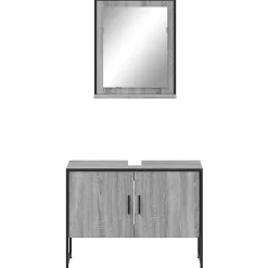 Meuble Wc|Vidaxl Ensemble d'armoires de salle de bain 2 pcs sonoma gris