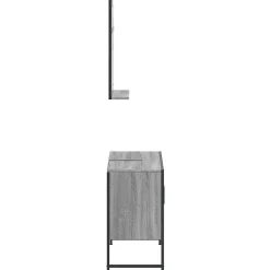Meuble Wc|Vidaxl Ensemble d'armoires de salle de bain 2 pcs sonoma gris