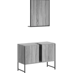 Meuble Wc|Vidaxl Ensemble d'armoires de salle de bain 2 pcs sonoma gris