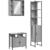 Vidaxl Ensemble d'armoires de salle de bain 3 pcs sonoma gris