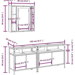 Vidaxl Ensemble d'armoires salle de bain 3 pcs noir bois d'ingénierie