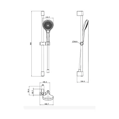 Villeroy & Boch Ensemble de douche 3 jets VILLEROY ET BOCH Verve Showers Noir mat