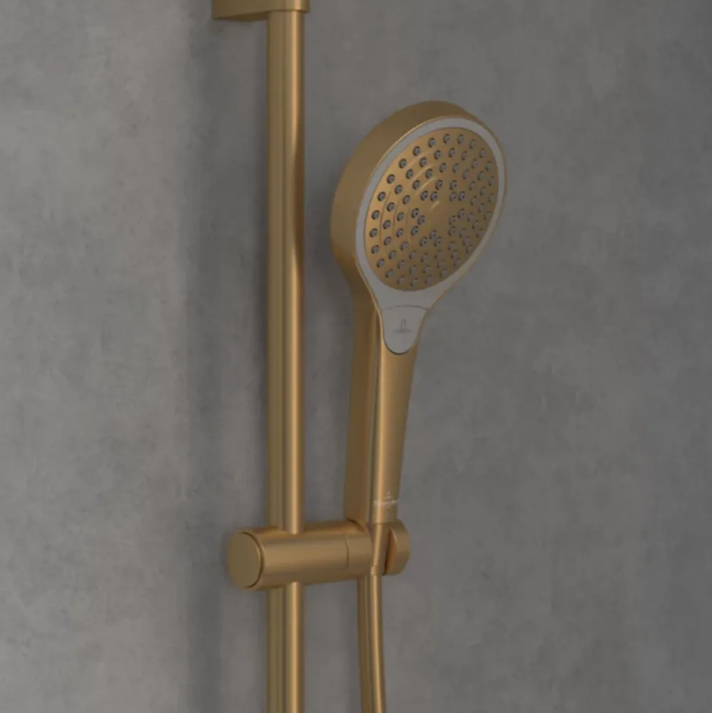 Pommeau De Douche, Flexible Et Barre De Douche|Villeroy & Boch Ensemble de douche 3 jets VILLEROY ET BOCH Verve Showers Or brossé
