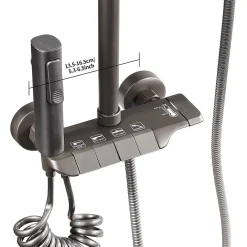 ProximaX Ensemble de douche avec mitigeur monocommande, barre de douche réglable et pommeau carré avec robinet