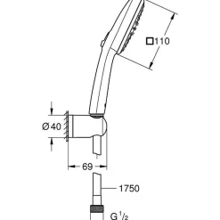 Pommeau De Douche, Flexible Et Barre De Douche|Grohe Ensemble de douche avec pommeau 2 jets, support et flexible - Vitalio Comfort 110 263992431 - Sélection facile -Economie