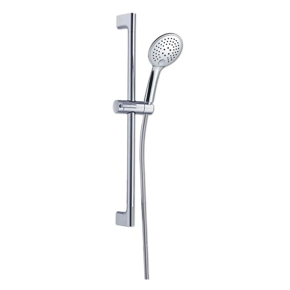 Pommeau De Douche, Flexible Et Barre De Douche|Essebagno Ensemble de douche chromé 3 pièces Circle