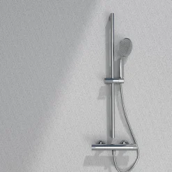 Pommeau De Douche, Flexible Et Barre De Douche|Essebagno Ensemble de douche chromé 3 pièces Circle