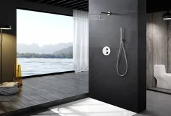Colonne De Douche Encastrable|Imex Products Ensemble de douche CURVED à encastrer - Thermostatique Chromé BrillantChroméNoir matCanon de fusilOr brosséOr rose brossé Ensembl