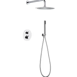Colonne De Douche Encastrable|Imex Products Ensemble de douche CURVED à encastrer - Thermostatique Chromé BrillantChroméNoir matCanon de fusilOr brosséOr rose brossé Ensembl