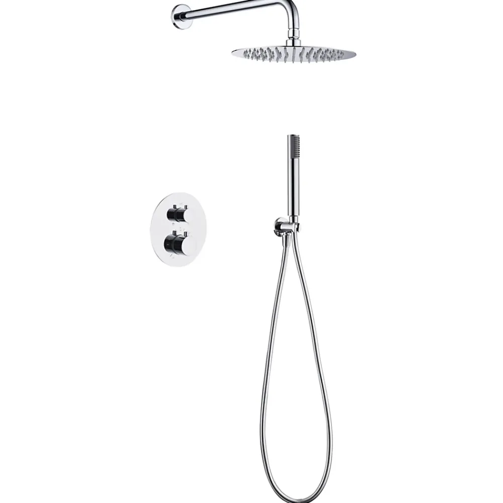 Colonne De Douche Encastrable|Imex Products Ensemble de douche CURVED à encastrer - Thermostatique Chromé BrillantChroméNoir matCanon de fusilOr brosséOr rose brossé Ensembl