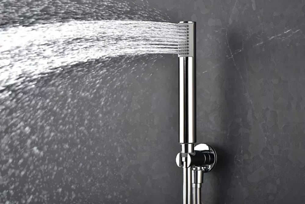 Colonne De Douche Encastrable|Imex Products Ensemble de douche CURVED à encastrer - Thermostatique Chromé BrillantChroméNoir matCanon de fusilOr brosséOr rose brossé Ensembl