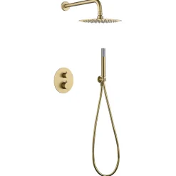 Colonne De Douche Encastrable|Imex Products Ensemble de douche CURVED à encastrer - Thermostatique Or brosséChroméNoir matCanon de fusilOr brosséOr rose brossé Ensemble enca