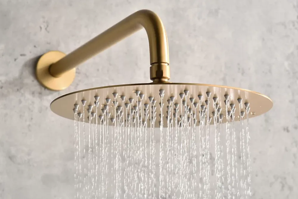 Colonne De Douche Encastrable|Imex Products Ensemble de douche CURVED à encastrer - Thermostatique Or brosséChroméNoir matCanon de fusilOr brosséOr rose brossé Ensemble enca