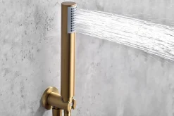 Colonne De Douche Encastrable|Imex Products Ensemble de douche CURVED à encastrer - Thermostatique Or brosséChroméNoir matCanon de fusilOr brosséOr rose brossé Ensemble enca