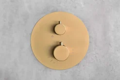 Colonne De Douche Encastrable|Imex Products Ensemble de douche CURVED à encastrer - Thermostatique Or brosséChroméNoir matCanon de fusilOr brosséOr rose brossé Ensemble enca